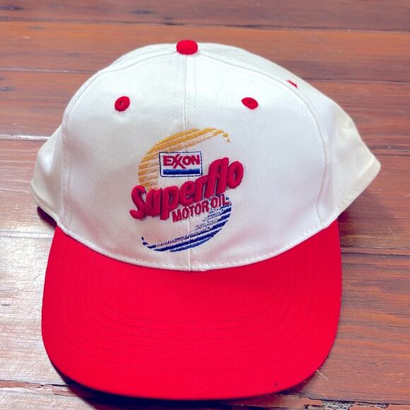 Vintage Other - Vintage Exxon Superflo Motor Oil automotive racing race car snap back hat